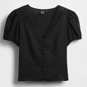 GAP Lace v-neck Button-Front Blouse